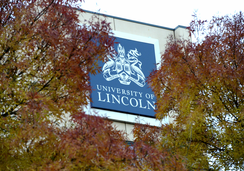 University of Lincoln logo on building