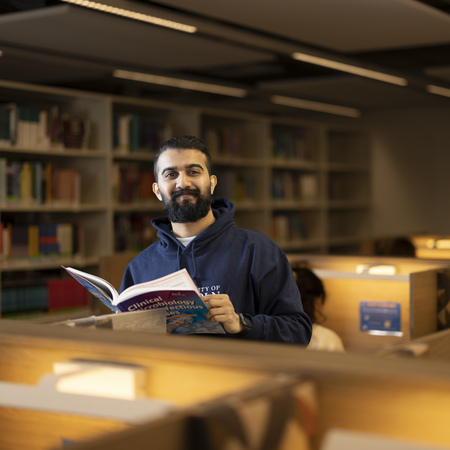 A student in the library