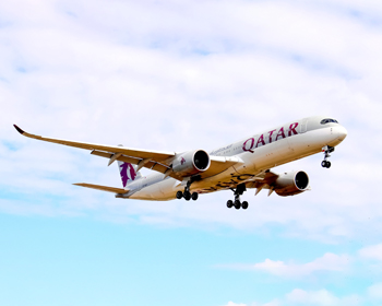 Qatar passenger plane in flight