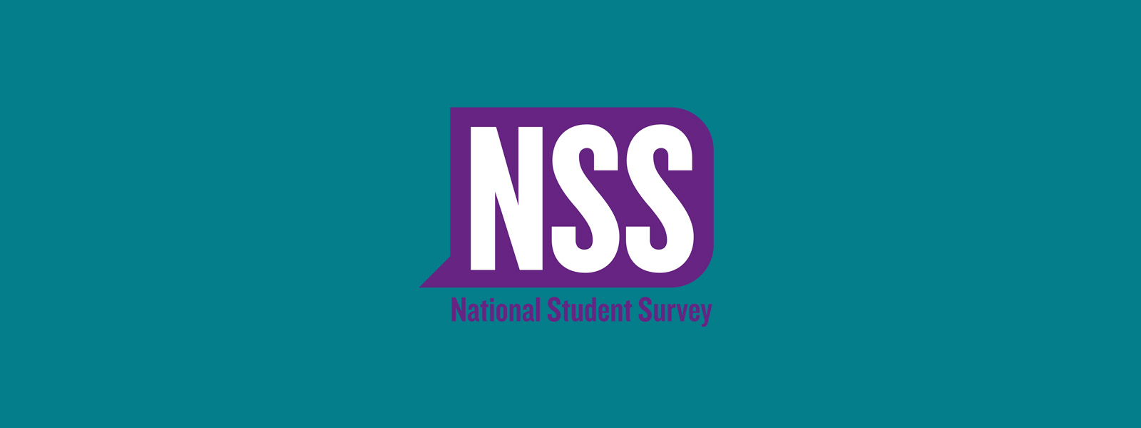 A purple NSS logo on a teal background