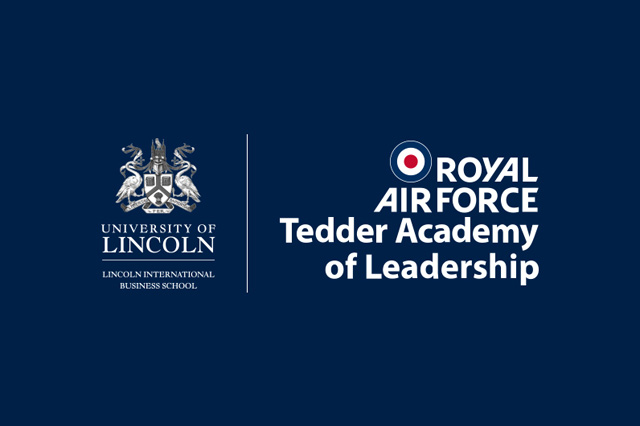University of Lincoln and RAF Tedder Academic of Leadership logos