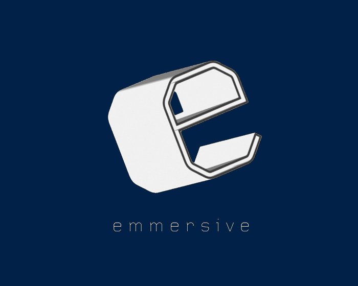 A white logo reading Emmersive