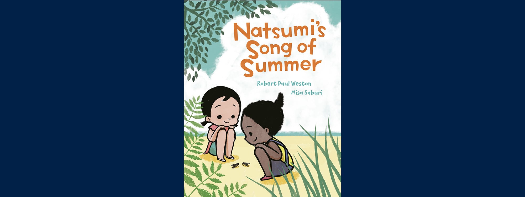 A book cover with two cartoon children playing