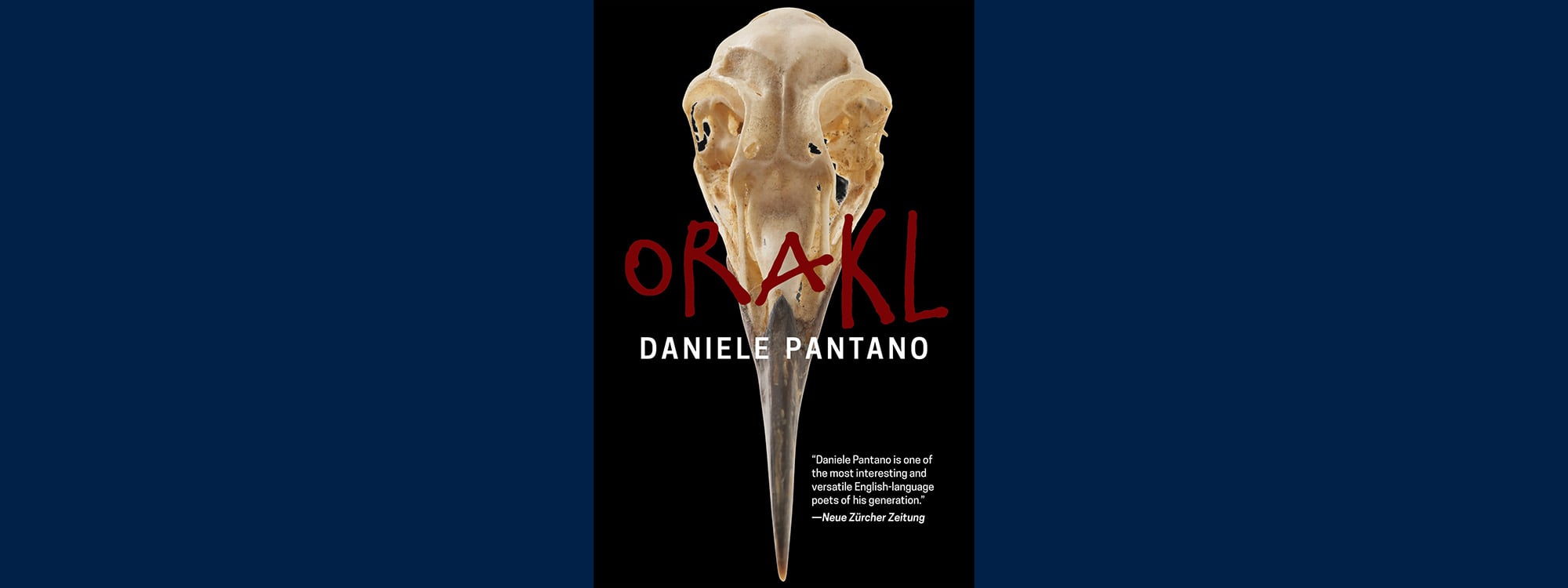 The book cover for Orakl. It features a bird skull.