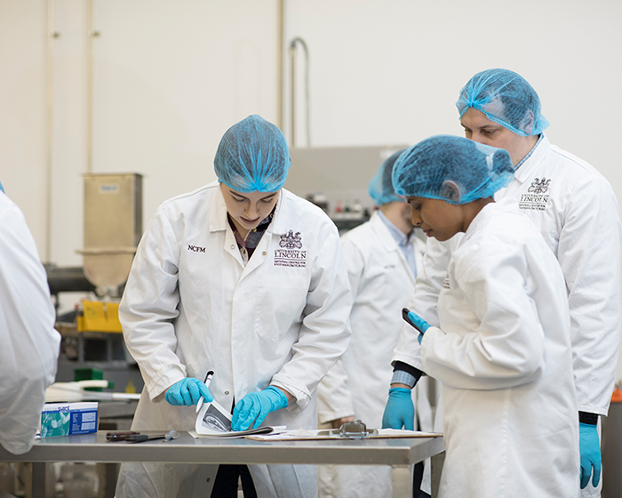 Students in a Food manufacturing area