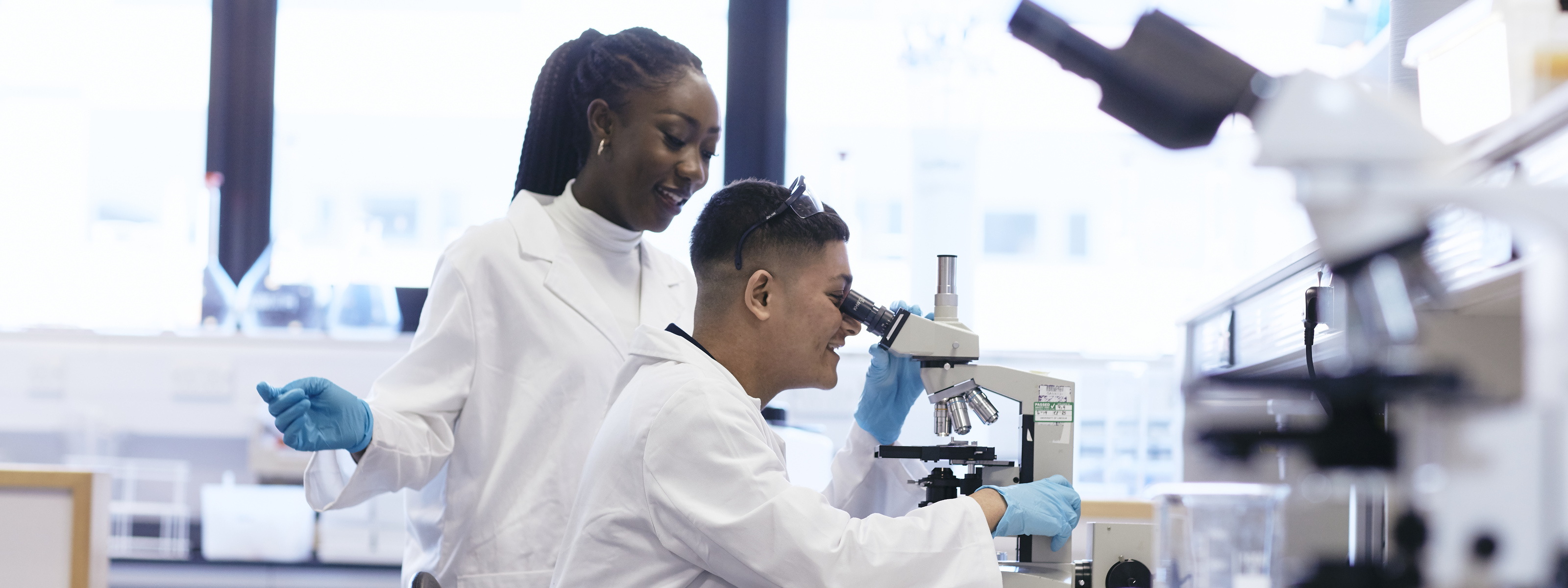 Students taking part in a practical lab session