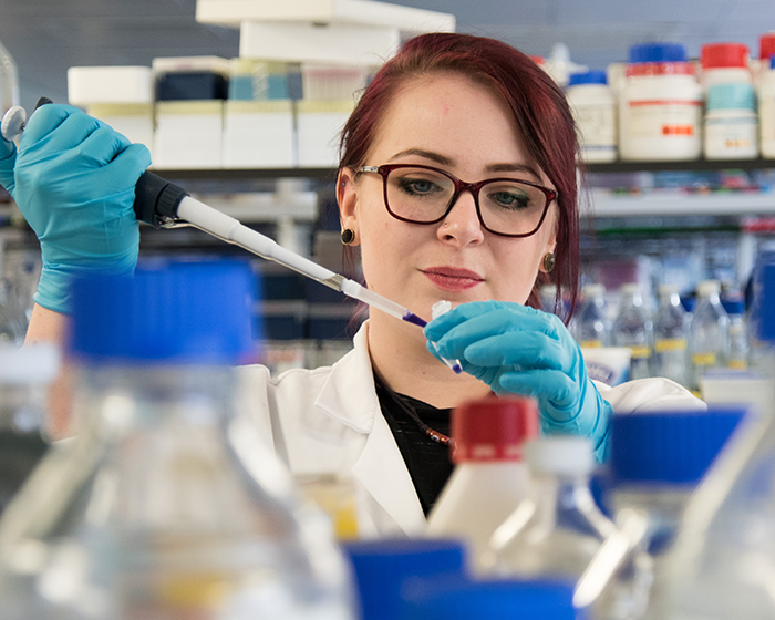 Student in a lab