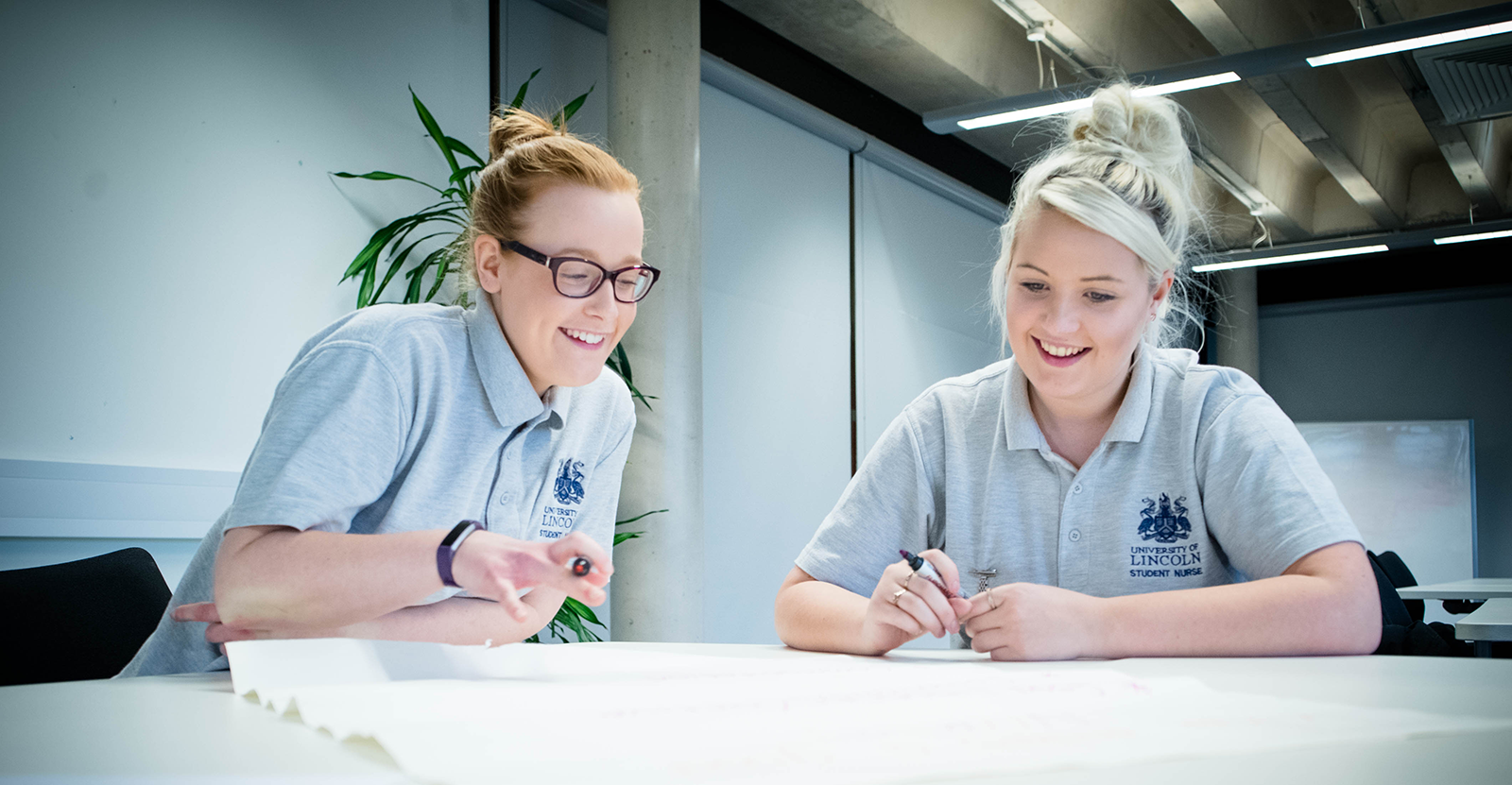 Nursing students in seminar room