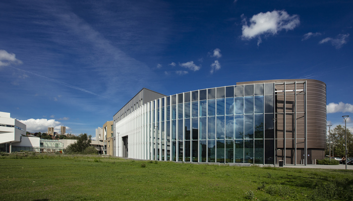 The exterior of the Isaac Newton Building