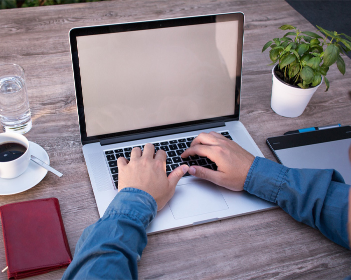 A man working on a laptop